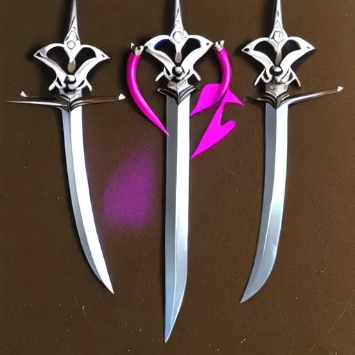 Prompt: 3 swords piercing a heart