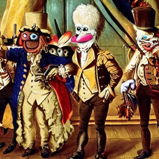 Prompt: Muppets in the french revolution fighting