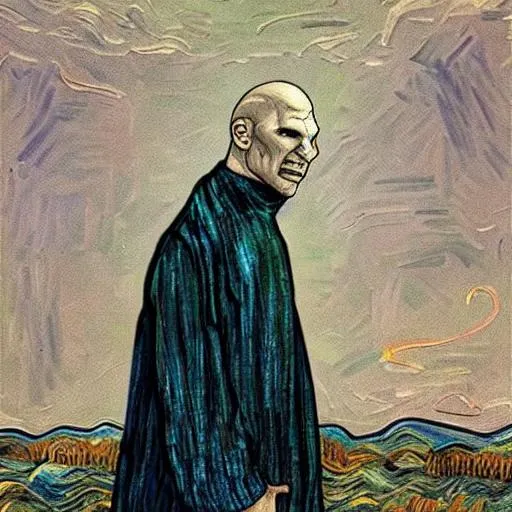 Prompt: Lord Voldemort as Van Gogh