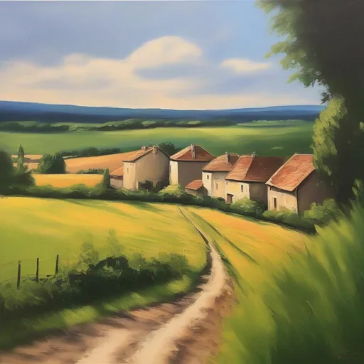 Prompt: Acrylic Painting of France countryside