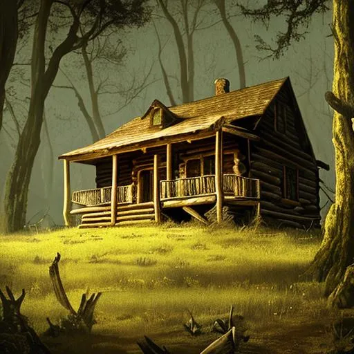 Prompt: Evil Dead Cabin