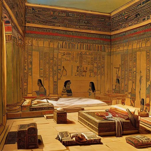Prompt: queen cleopatra’s bedroom
