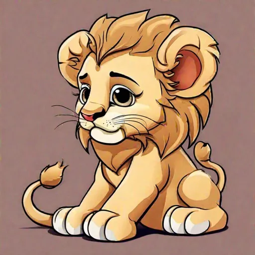 baby lion cartoon drawing