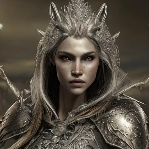 Prompt: Anthropomorphic majestic wolf knight, portrait, finely detailed armor, cinematic lighting, intricate filigree metal design, 4k, 8k, unreal engine, octane render,Witcher,humanoid,Angel,Guardian