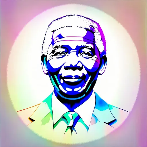 Prompt: sketch paint of nelson mandela, artistic pastel color effect, symmetrical, centered