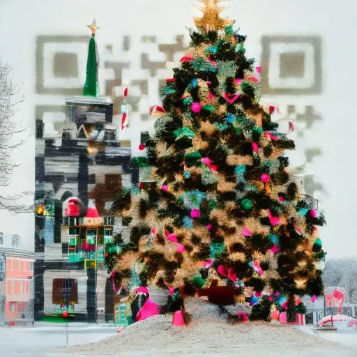 Prompt: A christmas Tree in a big town