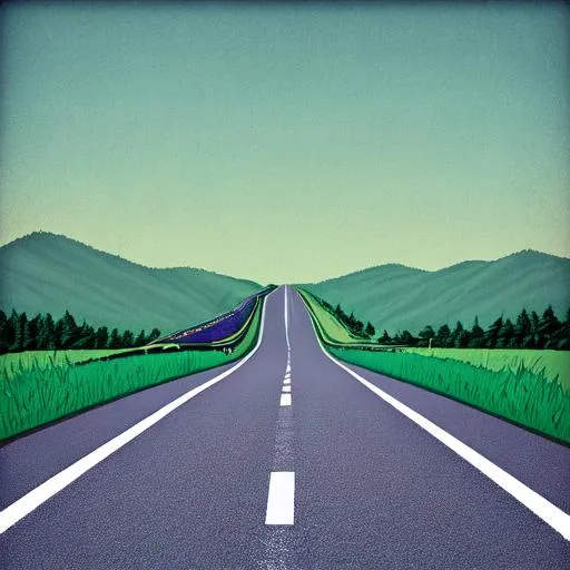 Prompt: retro road