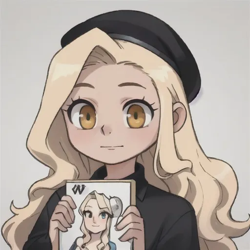 Prompt: Portrait, detailed, young woman, long blonde hair, Amber eyes, warm skintone, bones, jewish, blue jumpsuit