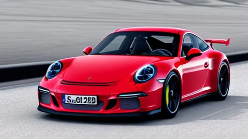 Prompt: product shot of the newest porsche 911 Gt3, with bold vibrant colors, 3d blender render, modular contrsuctivism, at the track, physically based rendering,