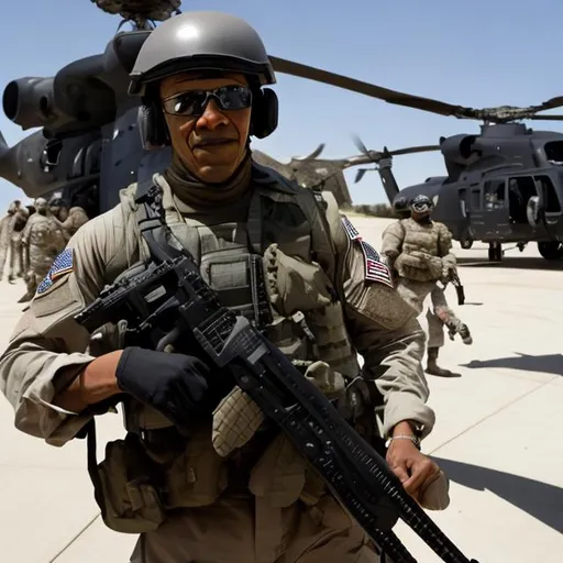 Prompt: Obama as special forces 
