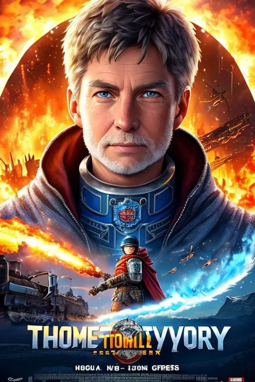 Prompt: Poster art, high-quality high-detail highly-detailed breathtaking hero ((by Christopher Awdry)) - ((Thomas the tank engine )) Thomas is travelling through a post apocalyptic world, detailed carbon fibre amour, wearing carbon fibre armor, highly detailed cape, full form, epic, 8k HD, fire and ice, sharp focus, ultra realistic clarity. Hyper realistic, Detailed face, portrait, realistic, full body, high quality cell shaded illustration, ((full body)), dynamic pose, perfect anatomy, centered, freedom, soul,approach to perfection, cell shading, 8k , cinematic dramatic atmosphere, watercolor painting, global illumination, detailed and intricate environment, artstation, concept art, fluid and sharp focus, volumetric lighting, cinematic lighting, 
