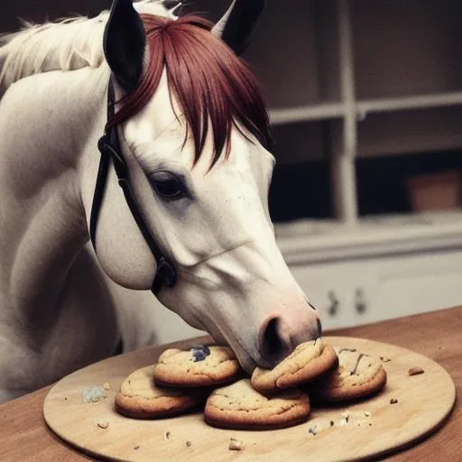 horse eating some cookies
