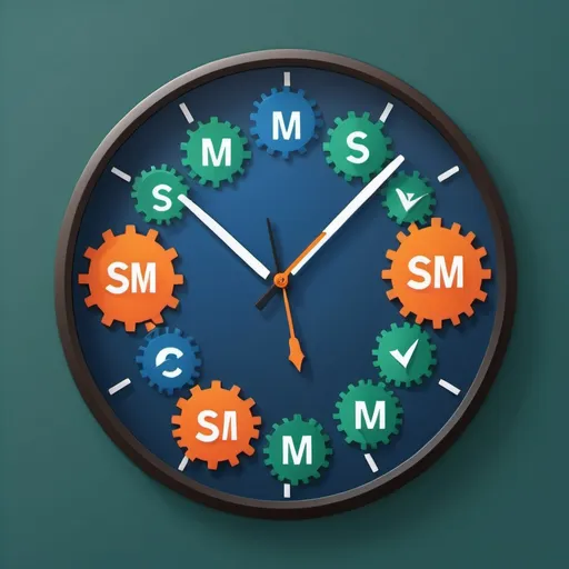 Prompt: Icon Concept:
The icon could feature a simple clock face with two hands pointing to different times, representing the idea of tracking shifts and time management. Surrounding the clock could be two interconnected gears or puzzle pieces, symbolizing collaboration or teamwork between shifts or team members. Additionally, you could incorporate a small emblem or badge at the center of the clock face with the letters "SM" or "ShiftMate" to reinforce the app's branding.

Color Scheme:
Consider using a modern and professional color scheme such as a combination of blue and green tones for a sense of reliability and growth, or blue and orange for a dynamic and energetic feel.

