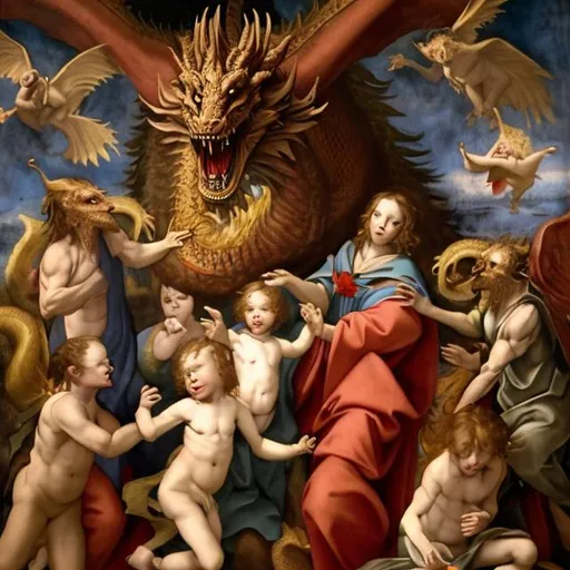 Prompt: i know who you are matt and i refuse to go along with this satanic dragon nonsense in renaissance painting style