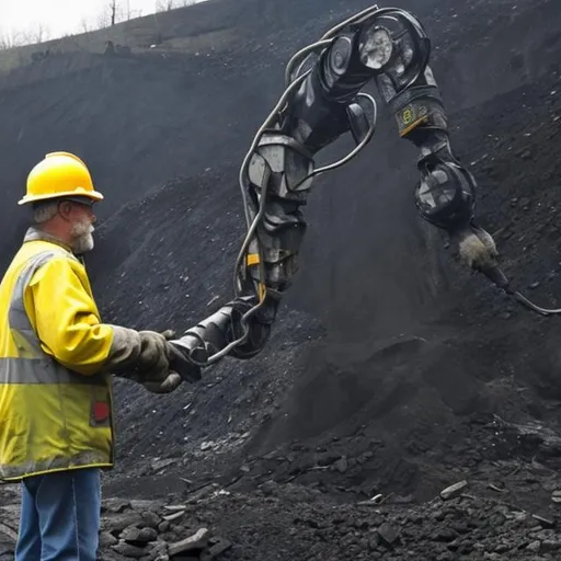 Prompt: Coal miners creating artificial intelligence 
