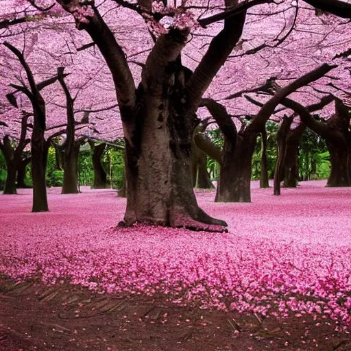 Prompt: cherry blossom forest
