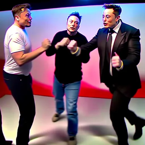 Prompt: elon musk punches elon musk