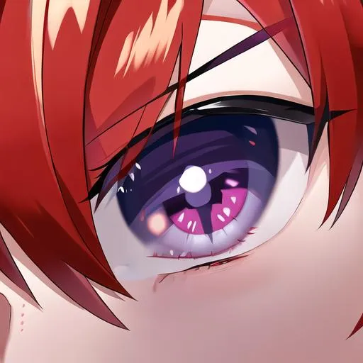 Prompt: Erikku male (short ginger hair, freckles, right eye blue left eye purple) UHD, 8K, Highly detailed, insane detail, best quality, high quality, Upset