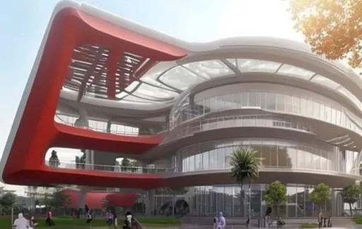 Prompt: 
2040 realistic, futuristic  university building for higher education 