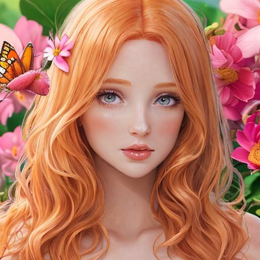 Strawberry Blonde Hair Hazel Eyes Peach Lips B Openart