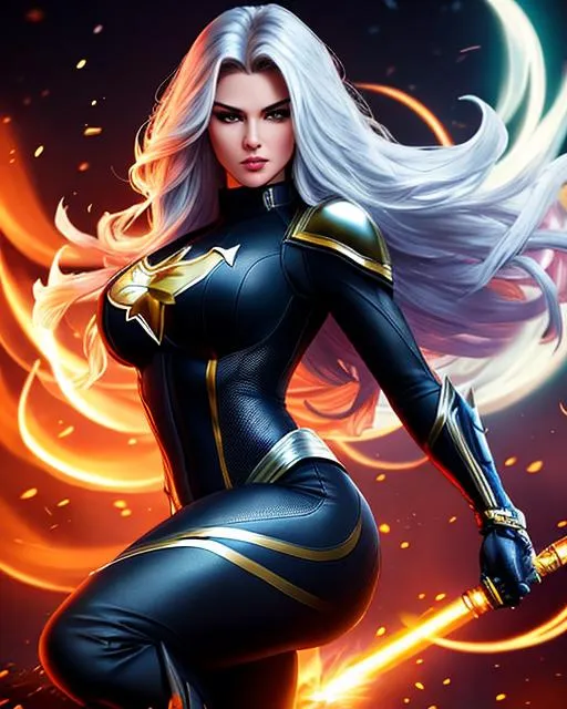 Prompt: ((best quality)) Splash art if the country America was a superhero hyperdetailed hair, master piece, hyperdetailed full body,  face, cinematic glamour lighting, backlight, action shot, intricately hyperdetailed, perfect face, perfect body, perfect anatomy, hyperrealistic, epic fantasy, sharp focus, glamour, volumetric studio lighting, triadic colors, occlusion, ultra-realistic, 3d lighting,  professional, perfect composition, unreal engine 8k octane, 3d lighting, UHD, HDR, 8K, render, HD, trending on artstation, full body front view