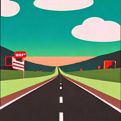 Prompt: retro road