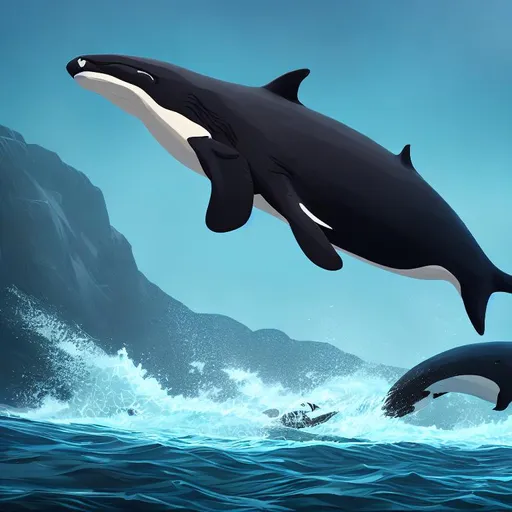 Prompt: killer whale in ocean, highly detailed, 4k resolution