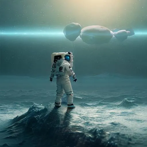 astronaut in the dark ocean | OpenArt