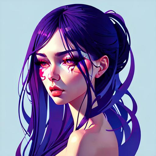 Melancholy Beauty 2d Vector Illustration Portrait Openart