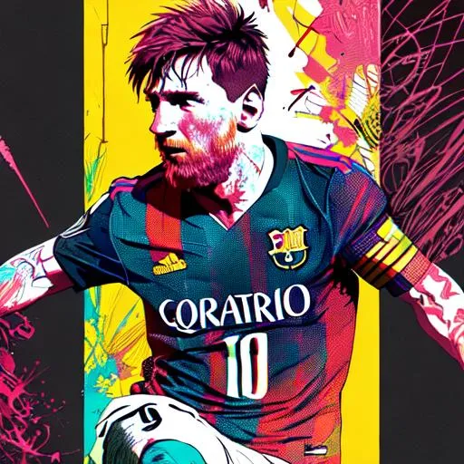 football player |number 10 | messi| full body | key... | OpenArt