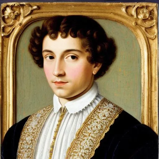 Prompt: portrait of a 16th-century French light-haired prince