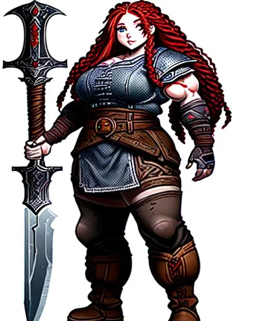 Splash art of a very short female dwarven holy warri... | OpenArt