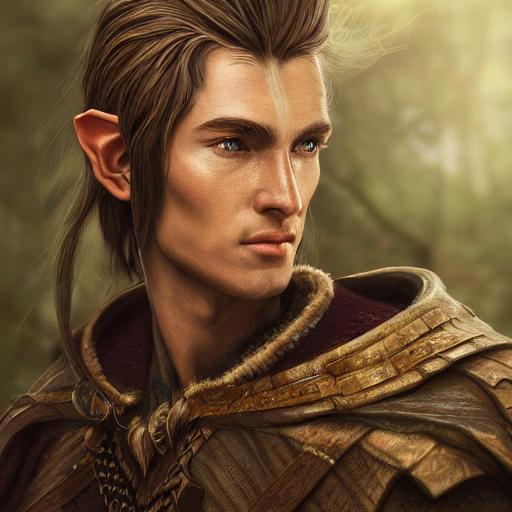 portrait painting of beautiful young male wood elf r... | OpenArt