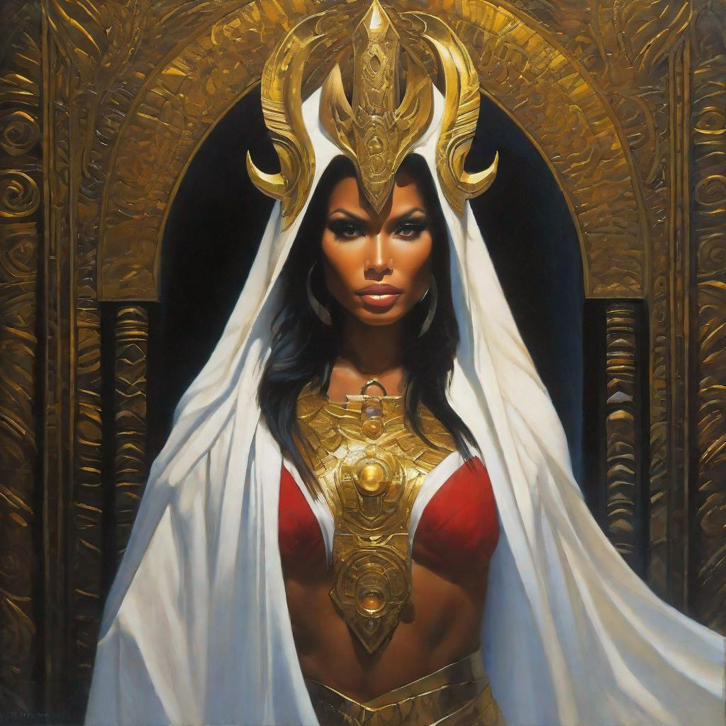 fantasy art, oil painting, young Traci Bingham, red... OpenArt