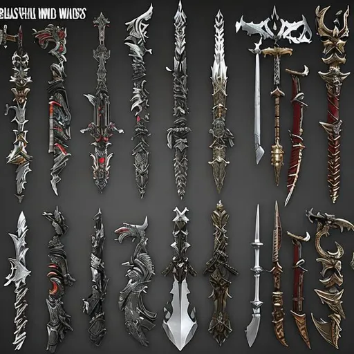 Prompt: weapons, Guild Wars 2, GW2, 3D
