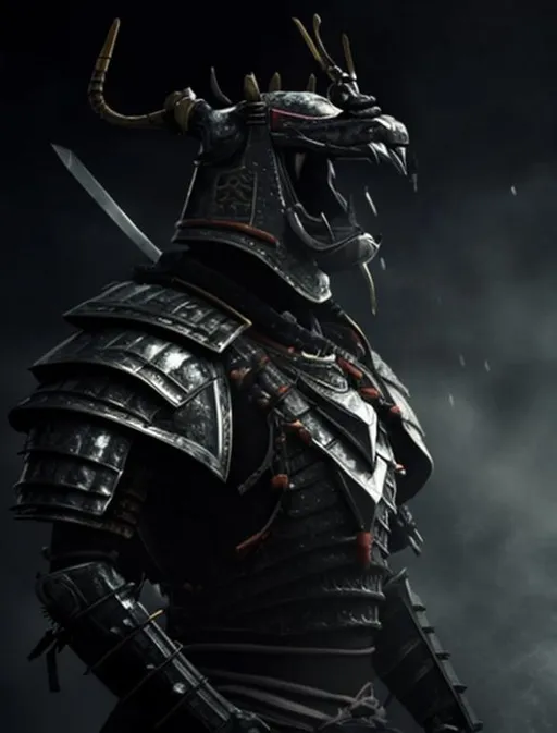Prompt: put samurai armor on the picture 
