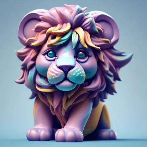 Prompt: Tiny psychedelic lion 
toy, standing character, 
soft smooth lighting, 
soft pastel colors, 
skottie young, 3d 
blender render, 
polycount, modular 
constructivism, pop 
surrealism, physically 
based rendering, 
square image
