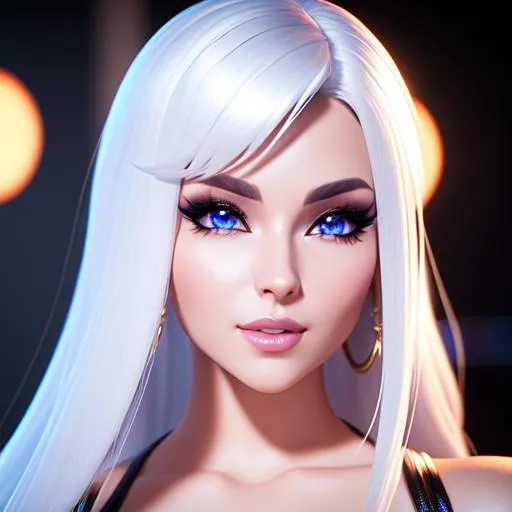 Prompt: {{{{highest quality 3d stylized character concept masterpiece}}}} best award-winning octane unreal engine 5 digital render with {{volumetric lighting}}, hyperrealistic intricate perfect 128k UHD HDR of
upper body image of flirtatious seductive stunning gorgeous beautiful feminine 22 year old anime like modern rave dj with 
{{white hair}} and {{blue eyes}} wearing {{body tight mesh rave outfit}} with deep exposed cleavage,
soft skin and red blush cheeks and cute sadistic smile and {{seductive love gaze at camera}}, 
perfect anatomy in perfect composition of professional long shot sharp focus photography, 
cinematic 3d volumetric dramatic lighting with backlit backlight, 
{{sexy}}, 
{{huge breast}}