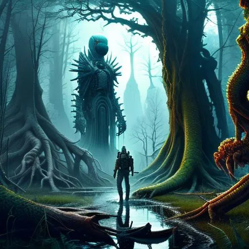 Prompt: ultra detailed horror survival scene, digital painting, ultra fine details, intricate scene, correct, surreal, sci-fi, utopian, concept art, UHD, epic perspective, 12k