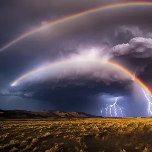 Prompt: Weather Phenomena: Photograph dramatic clouds, lightning storms, rainbows, or foggy landscapes.