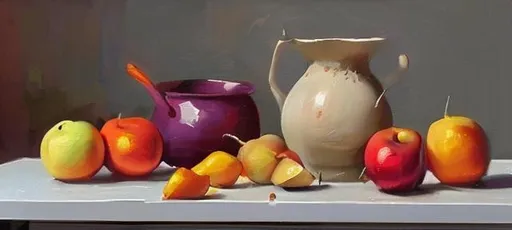 Prompt: Modern Still Life Painting academy 