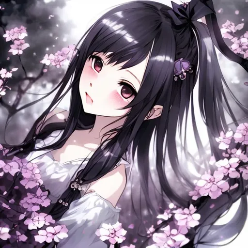 Prompt: make an illustration in japanese manga style a beautiful and dark girl, the
 dark princess resides in a macabre and scary castle, her black hair is poorly maintained, her purple and tight dress bright and ultra detailed, sad and dull face sad and gloomy eyes, super detailed and amazing drawings best quality and hd
{big}{big breasts}{hot}{big}