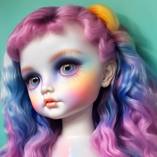 Lisa frank style porcelain doll | OpenArt