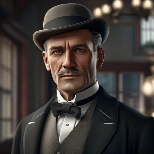 Prompt: An ultra realistic waist up portrait of tough looking butler in the 1920s, long shot super detailed lifelike illustration, action-adventure outfit

soft focus, clean art, professional, old style photo, CGI winning award, UHD, HDR, 8K, RPG, UHD render, HDR render, 3D render cinema 4D