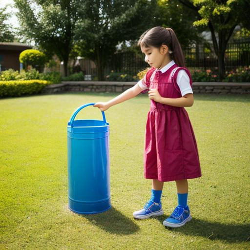 A Young Girl Is Peeing Outdoors