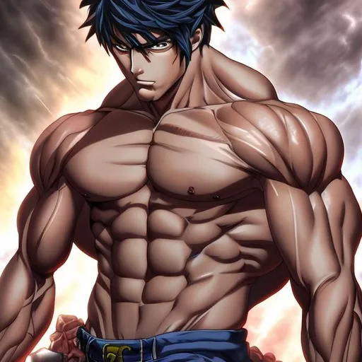 Free Vectors  Amazing muscular man_anime character