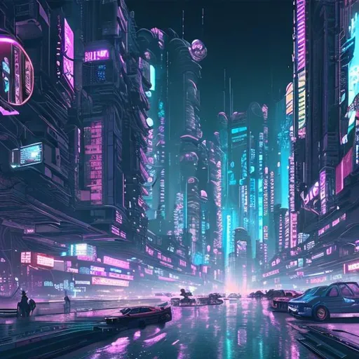 3D HDRI 4K. cyberpunk, city, future city, night, pu...