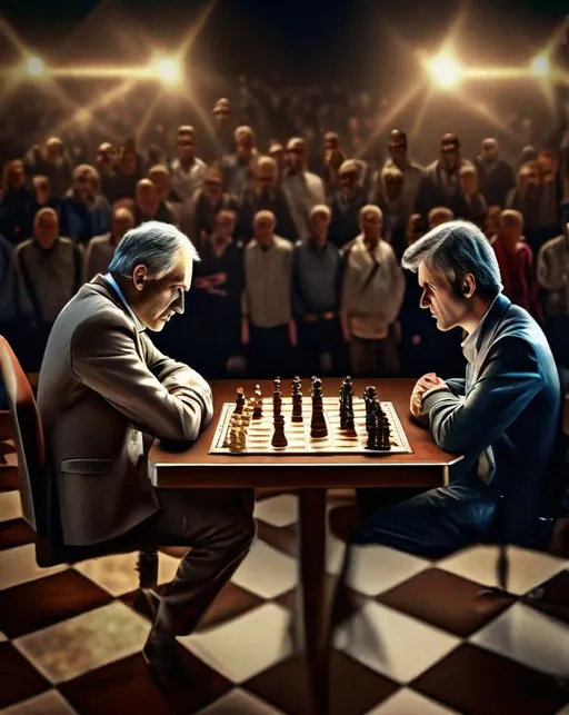 Two chess masters face off in an international tourn