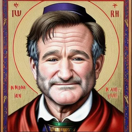 Prompt: Robin Williams as a Orthodox Icon 