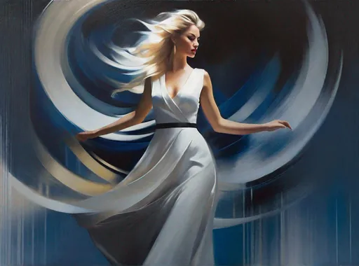 Prompt: ((Masterpiece, best quality))
{Alex Chow | Greg Rutkowski | ArtStation}.
An oil on canvas painting of a beautiful white woman in her 20s spinning in her dress. (fluffy hair). (Soul: 1.6) (Madness: 1.7) (Characteristics: 1.6). (wood cabin background | candles)
Detailed face. Detailed eyes. Highly detailed. 
(UHD:1.2), HDR, 8K, Unreal Engine 5. Highly accurate lighting, and extraordinary reflection. 

